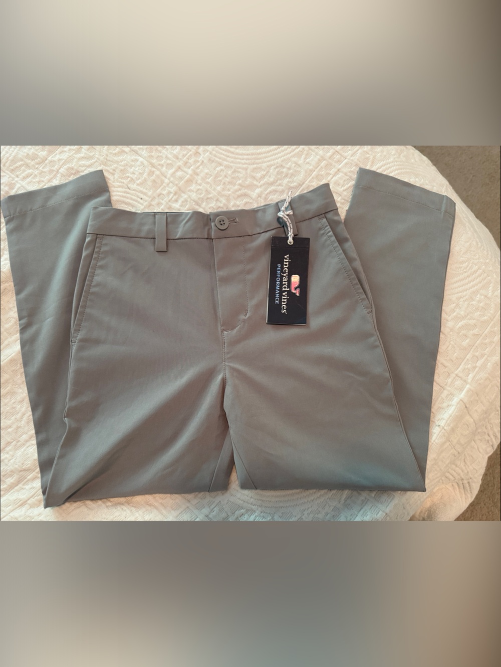 Vineyard Vines Boy’s Sz 6 Olive Gray Performance Chinos